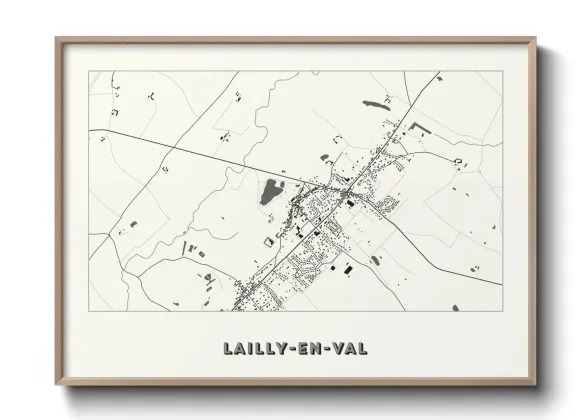 Une affiche de carte sur Lailly-en-Val