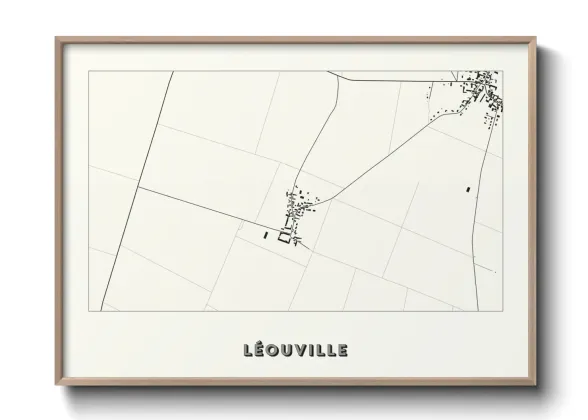 Une affiche de carte sur Léouville