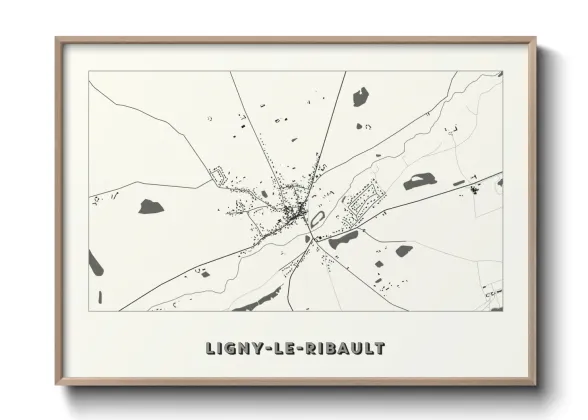 Une affiche de carte sur Ligny-le-Ribault