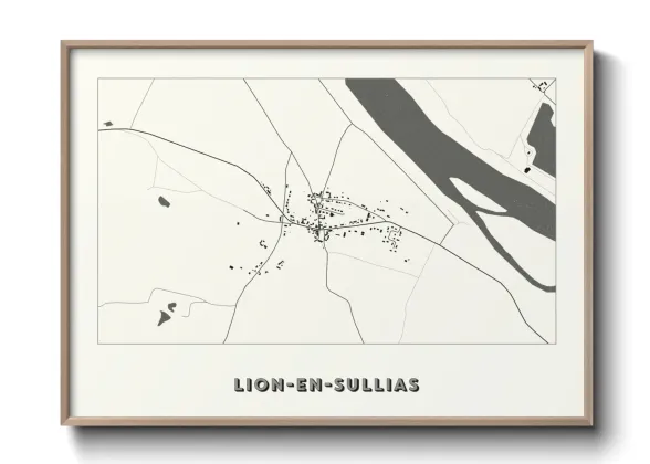 Une affiche de carte sur Lion-en-Sullias