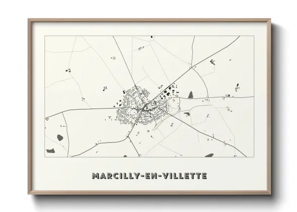 Une affiche de carte sur Marcilly-en-Villette