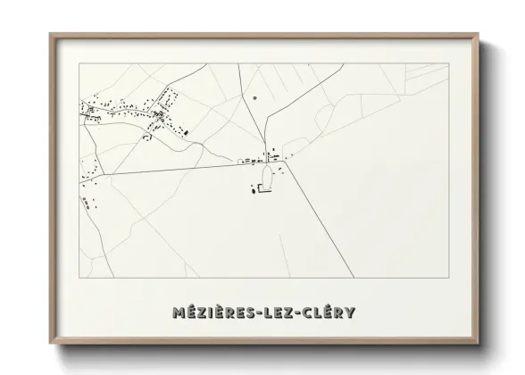 Une affiche de carte sur Mézières-lez-Cléry