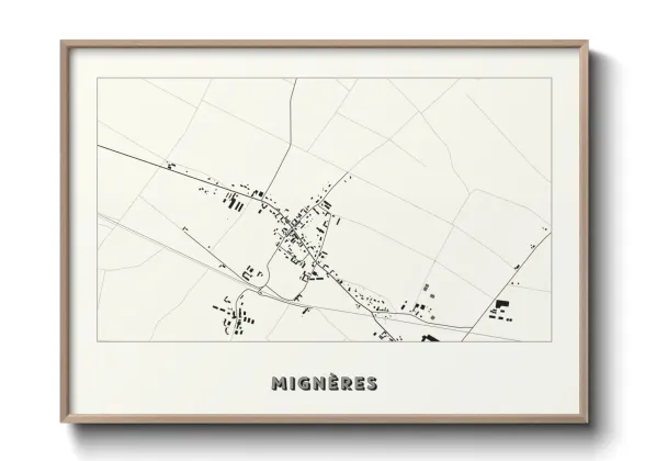 Une affiche de carte sur Mignères