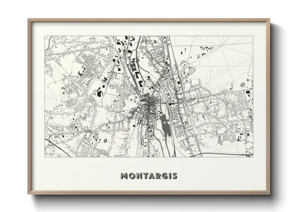 Une affiche de carte sur Montargis