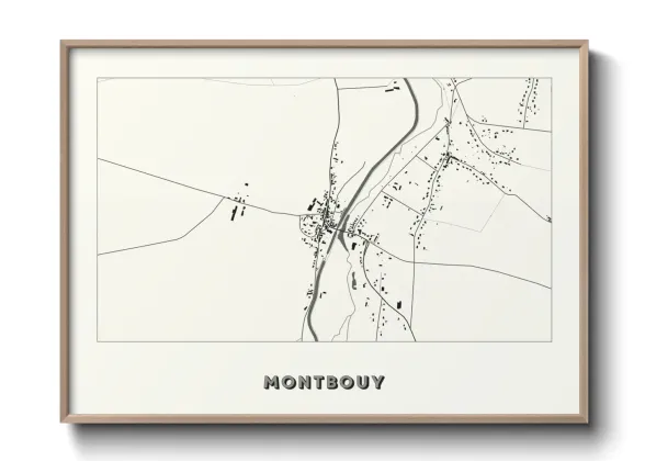 Une affiche de carte sur Montbouy