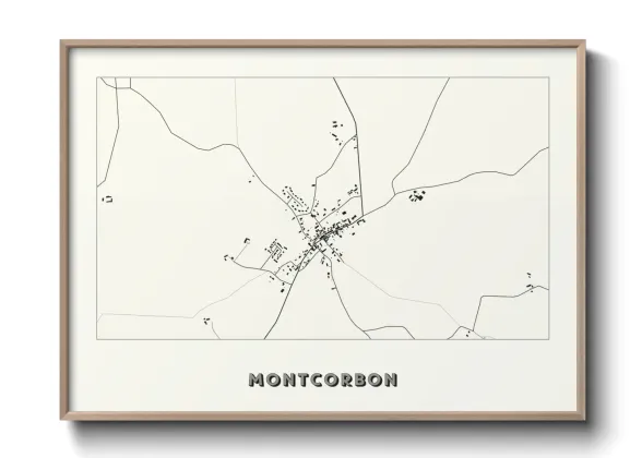 Une affiche de carte sur Montcorbon