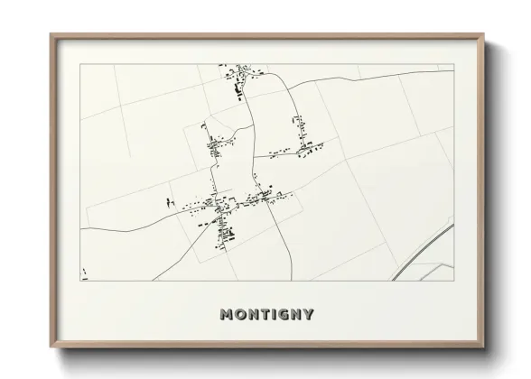 Une affiche de carte sur Montigny