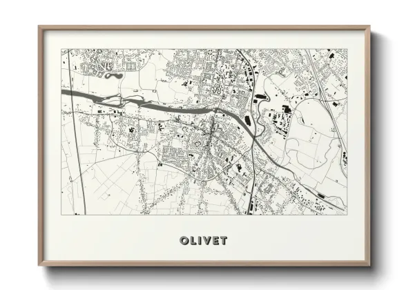 Une affiche de carte sur Olivet