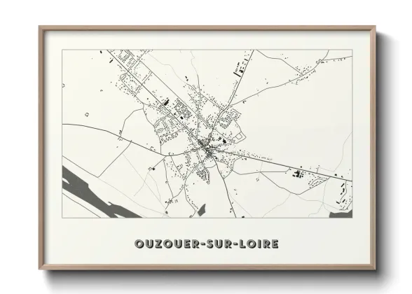 Une affiche de carte sur Ouzouer-sur-Loire