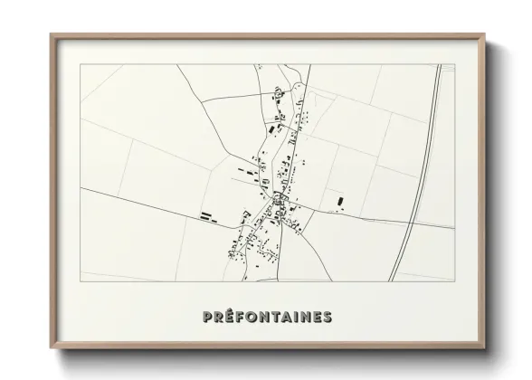 Une affiche de carte sur Préfontaines