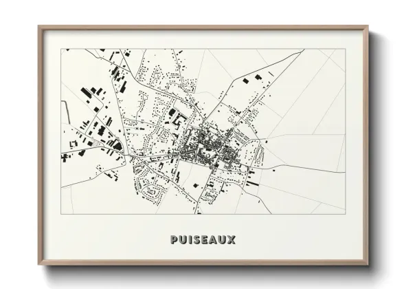 Une affiche de carte sur Puiseaux