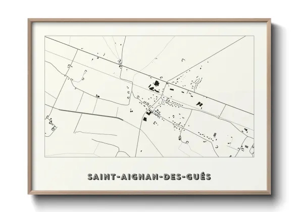 Une affiche de carte sur Saint-Aignan-des-Gués