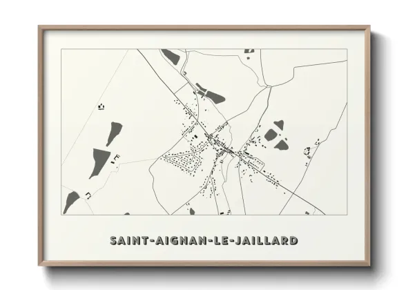 Une affiche de carte sur Saint-Aignan-le-Jaillard