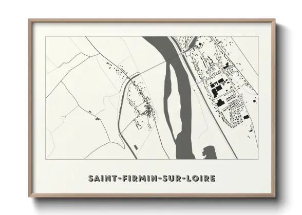 Une affiche de carte sur Saint-Firmin-sur-Loire