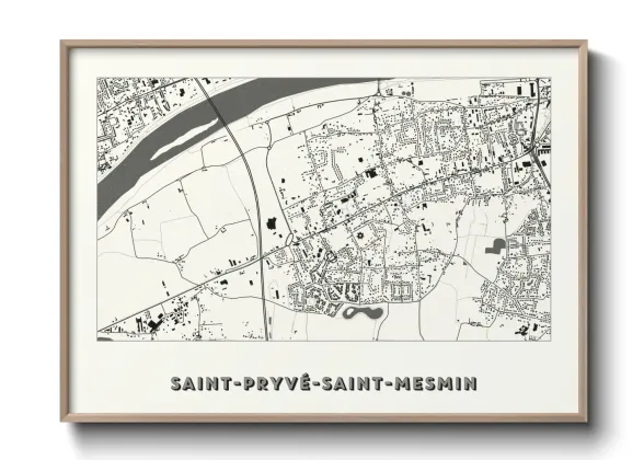 Une affiche de carte sur Saint-Pryvé-Saint-Mesmin