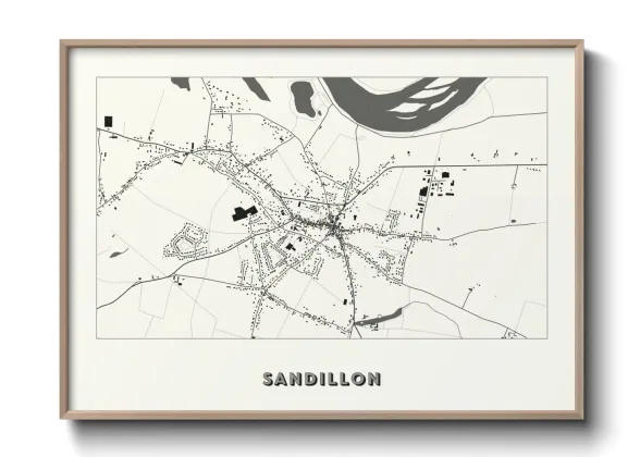 Une affiche de carte sur Sandillon