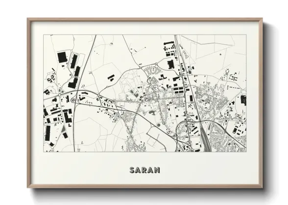 Une affiche de carte sur Saran