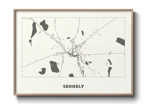 Une affiche de carte sur Sennely