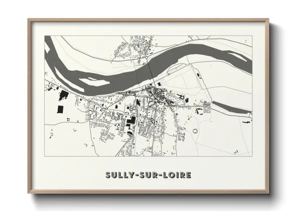 Une affiche de carte sur Sully-sur-Loire