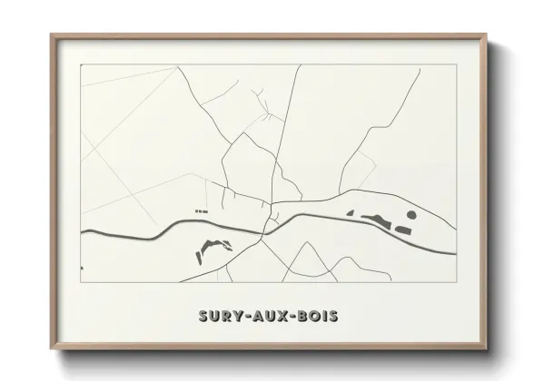 Une affiche de carte sur Sury-aux-Bois