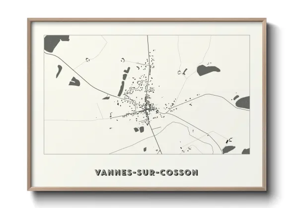 Une affiche de carte sur Vannes-sur-Cosson