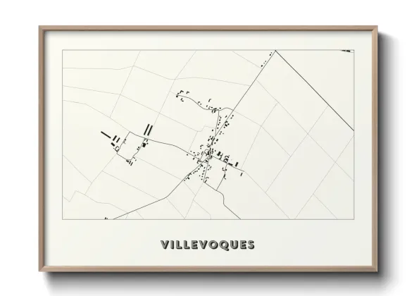 Une affiche de carte sur Villevoques