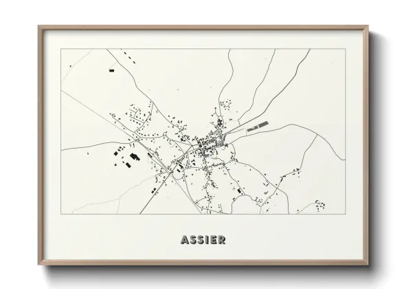 Une affiche de carte sur Assier
