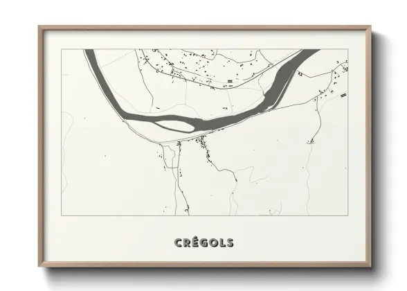Une affiche de carte sur Crégols