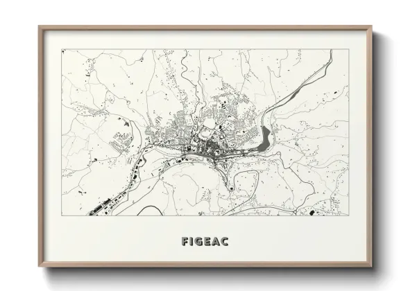Une affiche de carte sur Figeac