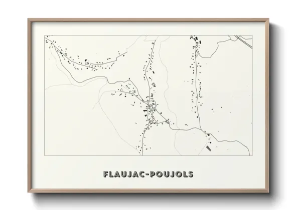 Une affiche de carte sur Flaujac-Poujols