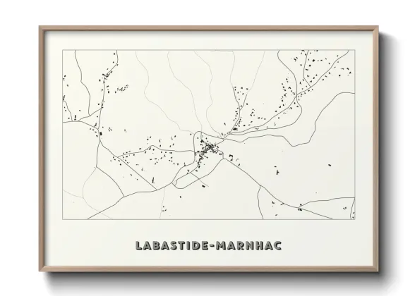 Une affiche de carte sur Labastide-Marnhac