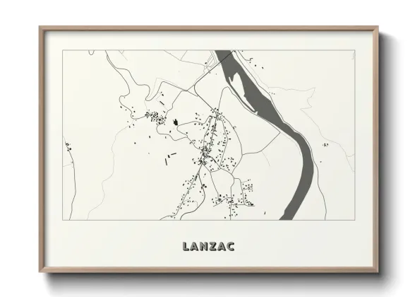 Une affiche de carte sur Lanzac