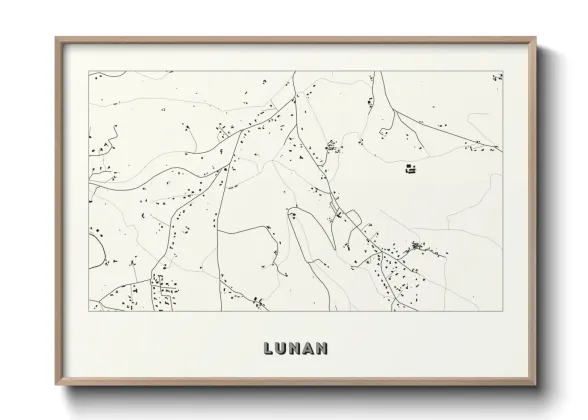 Une affiche de carte sur Lunan