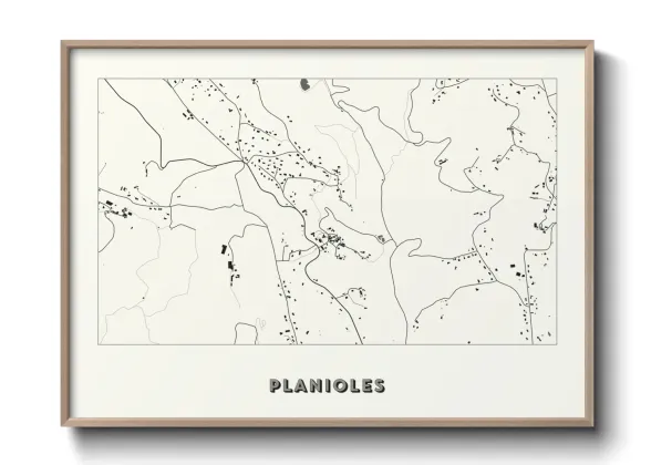Une affiche de carte sur Planioles
