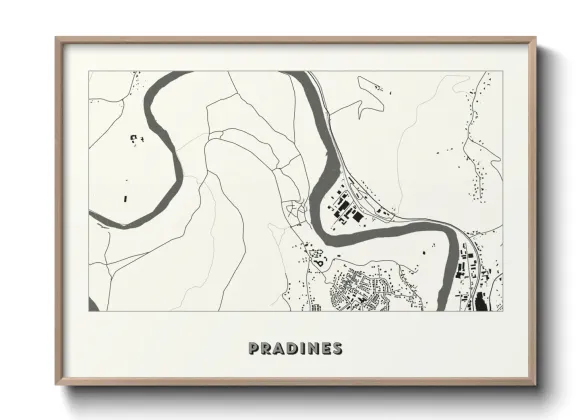 Une affiche de carte sur Pradines