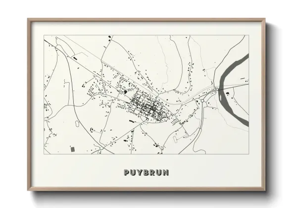 Une affiche de carte sur Puybrun
