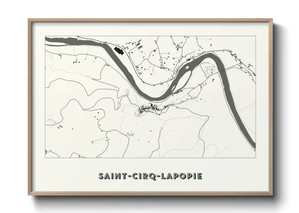 Une affiche de carte sur Saint-Cirq-Lapopie