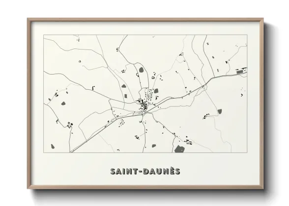 Une affiche de carte sur Saint-Daunès