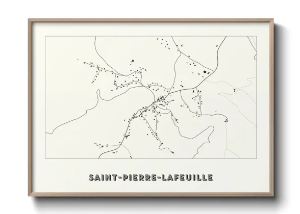 Une affiche de carte sur Saint-Pierre-Lafeuille