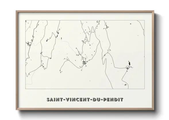 Une affiche de carte sur Saint-Vincent-du-Pendit
