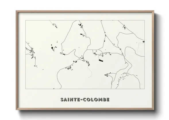 Une affiche de carte sur Sainte-Colombe