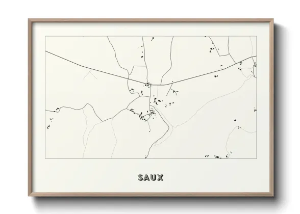 Une affiche de carte sur Saux