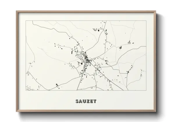 Une affiche de carte sur Sauzet