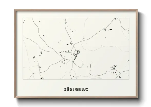 Une affiche de carte sur Sérignac