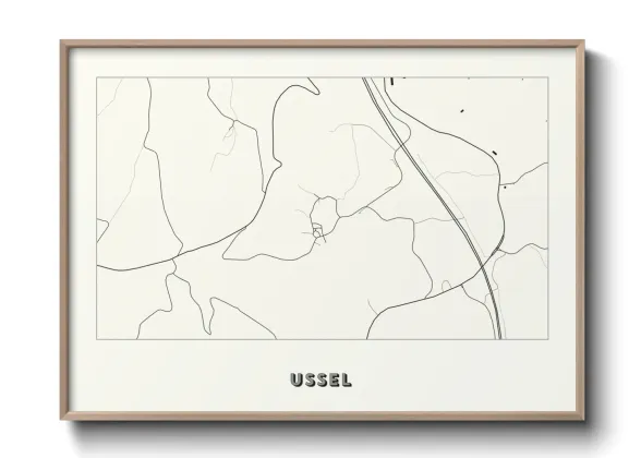 Une affiche de carte sur Ussel