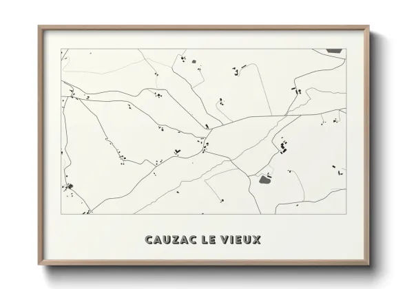 Une affiche de carte sur Cauzac le Vieux