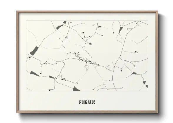 Une affiche de carte sur Fieux