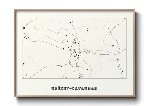 Une affiche de carte sur Grézet-Cavagnan