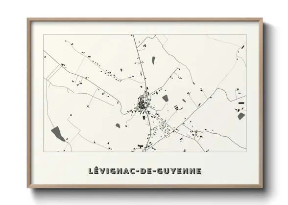 Une affiche de carte sur Lévignac-de-Guyenne