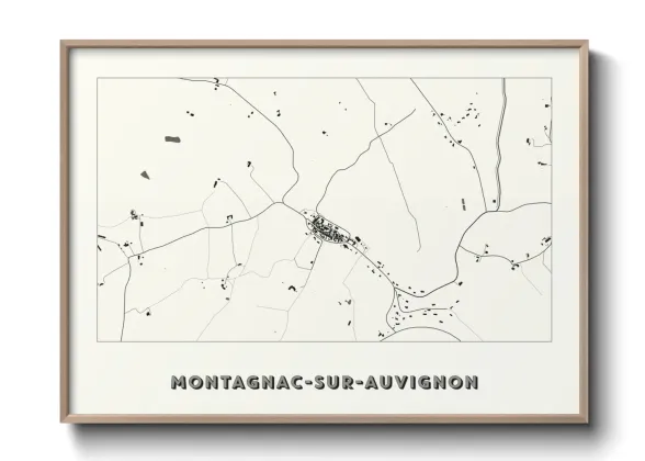 Une affiche de carte sur Montagnac-sur-Auvignon